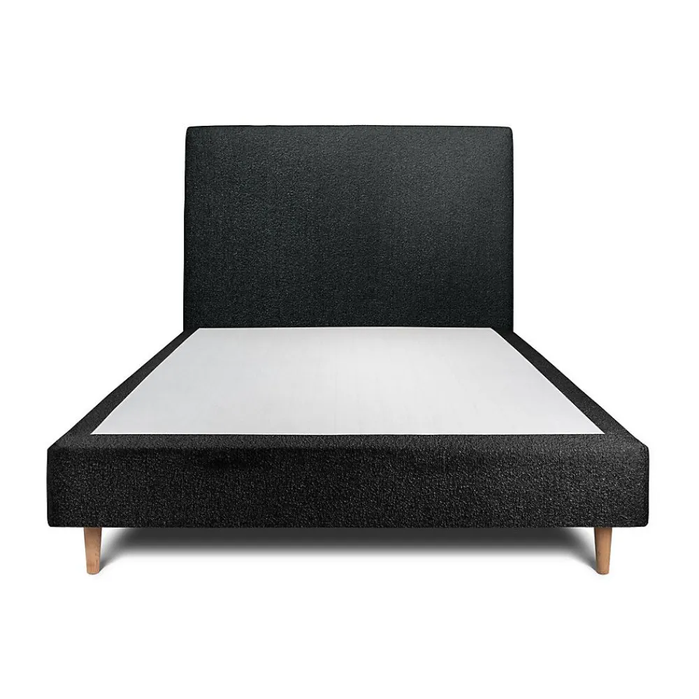 Lit avec tête de lit bouclette et sommier tapissier - Lit en bois massif>Sommeil De Plomb Hot