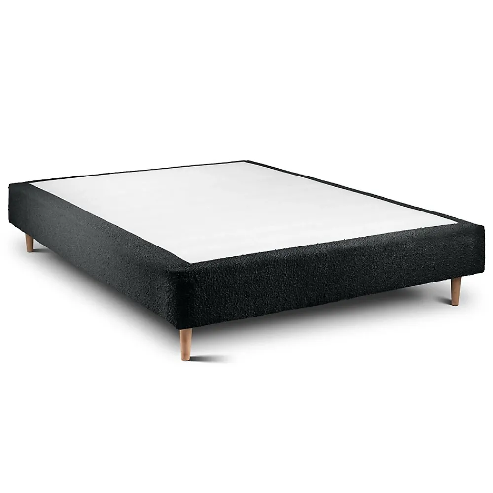 Sommeil De Plomb Lit avec tête de lit bouclette et sommier tapissier - Lit en bois massif* Lit Double