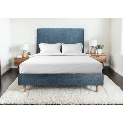 Lit avec tête de lit bouclette et sommier tapissier - Lit en bois massif>Sommeil De Plomb Sale