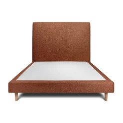 Lit avec tête de lit bouclette et sommier tapissier - Lit en bois massif>Sommeil De Plomb