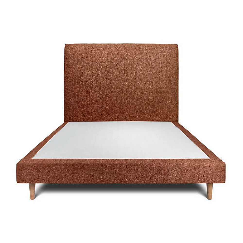 Lit avec tête de lit bouclette et sommier tapissier - Lit en bois massif>Sommeil De Plomb