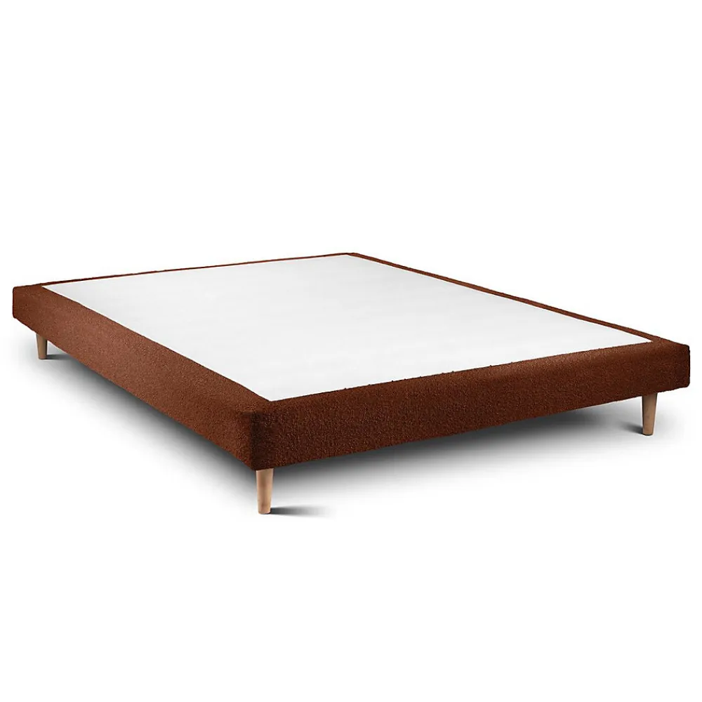 Lit avec tête de lit bouclette et sommier tapissier - Lit en bois massif>Sommeil De Plomb