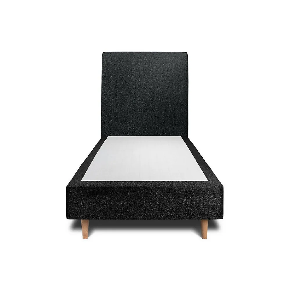Lit avec tête de lit bouclette et sommier tapissier - Lit en bois massif>Sommeil De Plomb