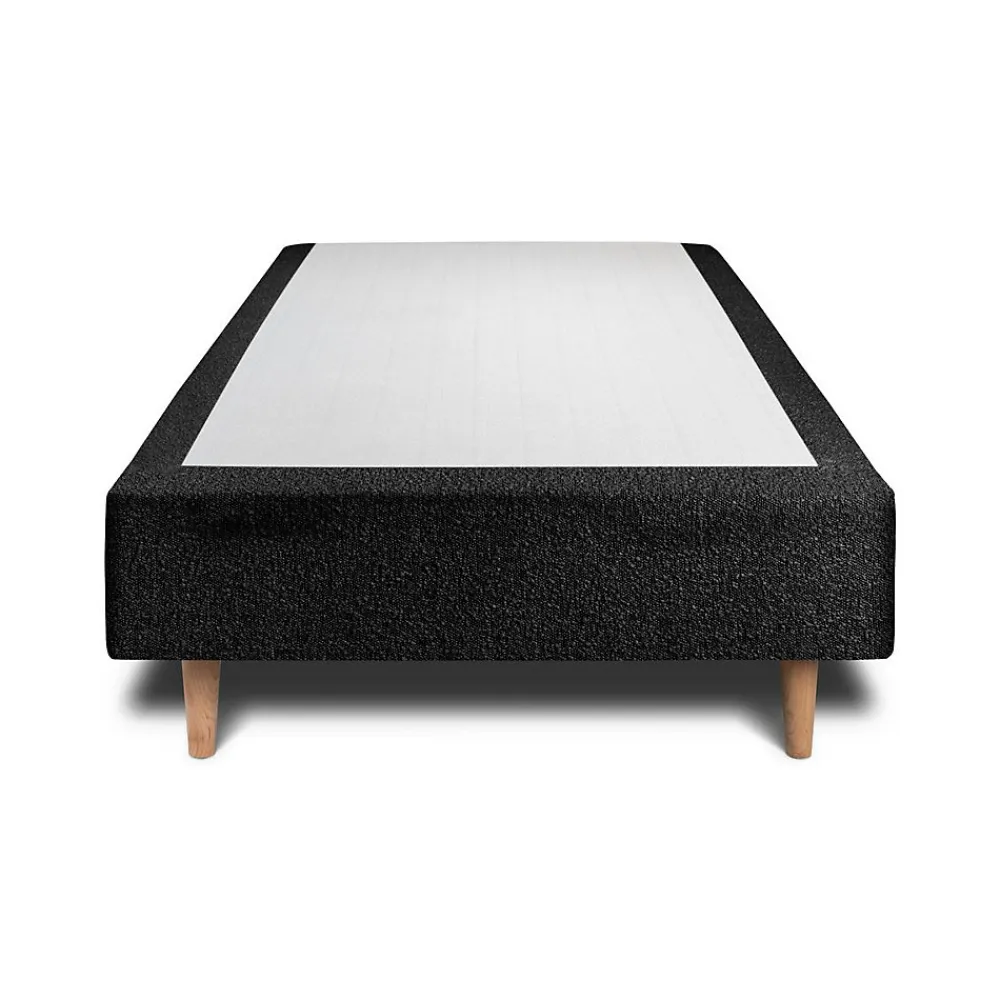 Lit avec tête de lit bouclette et sommier tapissier - Lit en bois massif>Sommeil De Plomb