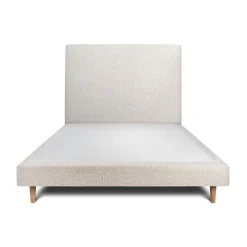 Lit avec tête de lit bouclette et sommier tapissier - Lit en bois massif>Sommeil De Plomb Sale