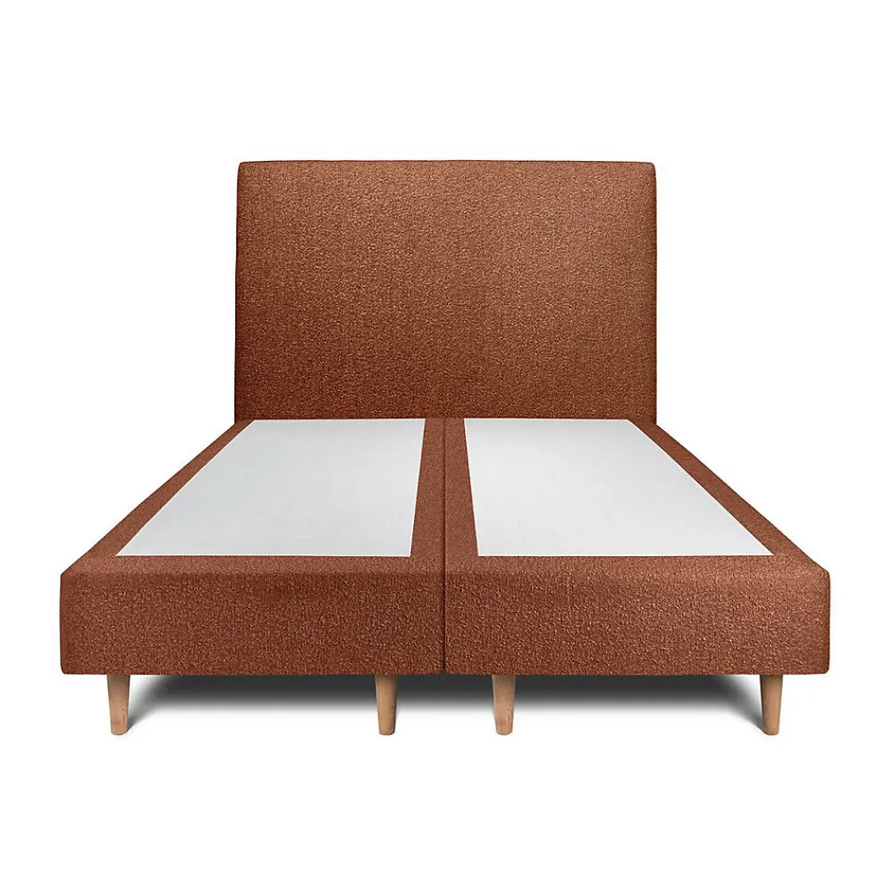 Sommeil De Plomb Lit avec tête de lit bouclette et sommier tapissier - Lit en bois massif* Lit Double