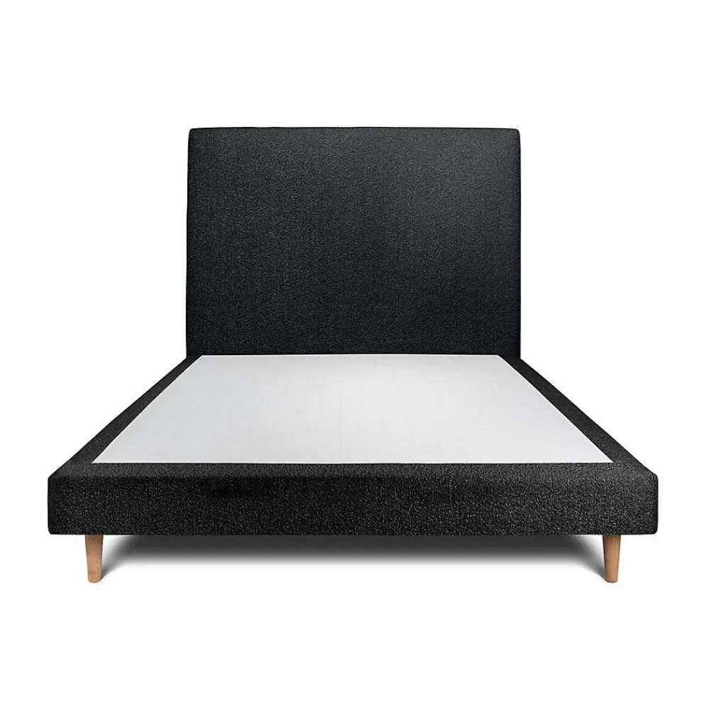 Lit avec tête de lit bouclette et sommier tapissier - Lit en bois massif>Sommeil De Plomb Hot