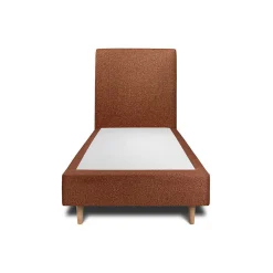 Lit avec tête de lit bouclette et sommier tapissier - Lit en bois massif>Sommeil De Plomb Outlet