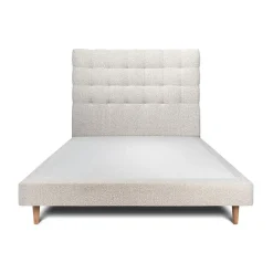 Sommeil De Plomb Lit avec tête de lit capitonnée et sommier tapissier - Lit en bois massif* Lit Double