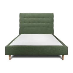 Lit avec tête de lit capitonnée tissu et sommier tapissier - Lit en bois massif>Sommeil De Plomb Hot
