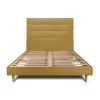 Lit avec tête de lit capitonnée tissu et sommier kit - Lit en bois massif>Sommeil De Plomb Discount