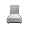Lit avec tête de lit capitonnée et sommier tapissier - Lit en bois massif>Sommeil De Plomb Outlet
