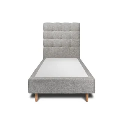 Lit avec tête de lit capitonnée et sommier tapissier - Lit en bois massif>Sommeil De Plomb Outlet