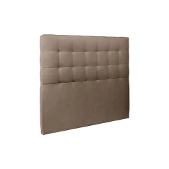 Lit avec tête de lit capitonnée velours et sommier kit - Lit en bois massif><noscript><img width=