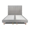 Sommeil De Plomb Lit avec tête de lit capitonnée et sommier tapissier - Lit en bois massif* Lit Double