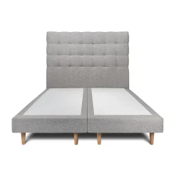 Sommeil De Plomb Lit avec tête de lit capitonnée et sommier tapissier - Lit en bois massif* Lit Double