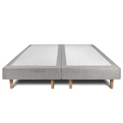 Sommeil De Plomb Lit avec tête de lit capitonnée et sommier tapissier - Lit en bois massif* Lit Double