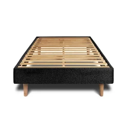Sommeil De Plomb Lit avec tête de lit capitonnée et sommier kit - Lit en bois massif* Lit Simple