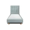 Lit avec tête de lit capitonnée velours et sommier - Lit en bois massif>Sommeil De Plomb Clearance