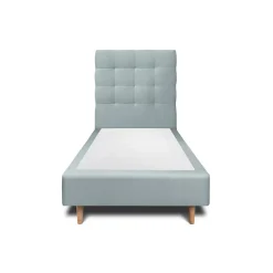 Lit avec tête de lit capitonnée velours et sommier - Lit en bois massif>Sommeil De Plomb Clearance