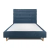 Lit avec tête de lit capitonnée tissu et sommier tapissier - Lit en bois massif>Sommeil De Plomb
