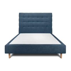 Lit avec tête de lit capitonnée tissu et sommier tapissier - Lit en bois massif>Sommeil De Plomb