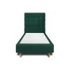 Sommeil De Plomb Lit avec tête de lit capitonnée velours et sommier - Lit en bois massif* Lit Simple