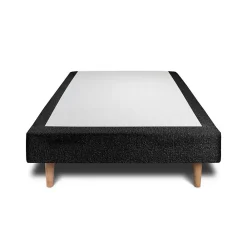 Lit avec tête de lit capitonnée et sommier tapissier - Lit en bois massif><noscript><img width=