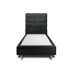 Sommeil De Plomb Lit avec tête de lit capitonnée et sommier tapissier - Lit en bois massif* Lit Simple