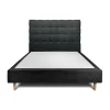 Lit avec tête de lit capitonnée et sommier tapissier - Lit en bois massif>Sommeil De Plomb Hot