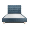 Lit avec tête de lit capitonnée et sommier tapissier - Lit en bois massif>Sommeil De Plomb Hot