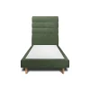Lit avec tête de lit capitonnée tissu et sommier tapissier - Lit en bois massif>Sommeil De Plomb Best