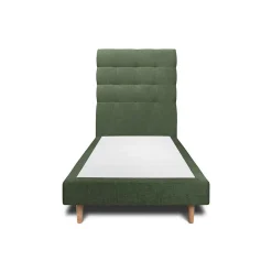 Lit avec tête de lit capitonnée tissu et sommier tapissier - Lit en bois massif>Sommeil De Plomb Best