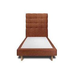 Lit avec tête de lit capitonnée et sommier tapissier - Lit en bois massif>Sommeil De Plomb Clearance
