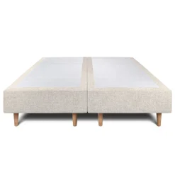 Sommeil De Plomb Lit avec tête de lit capitonnée tissu et sommier tapissier - Lit en bois massif* Lit Double