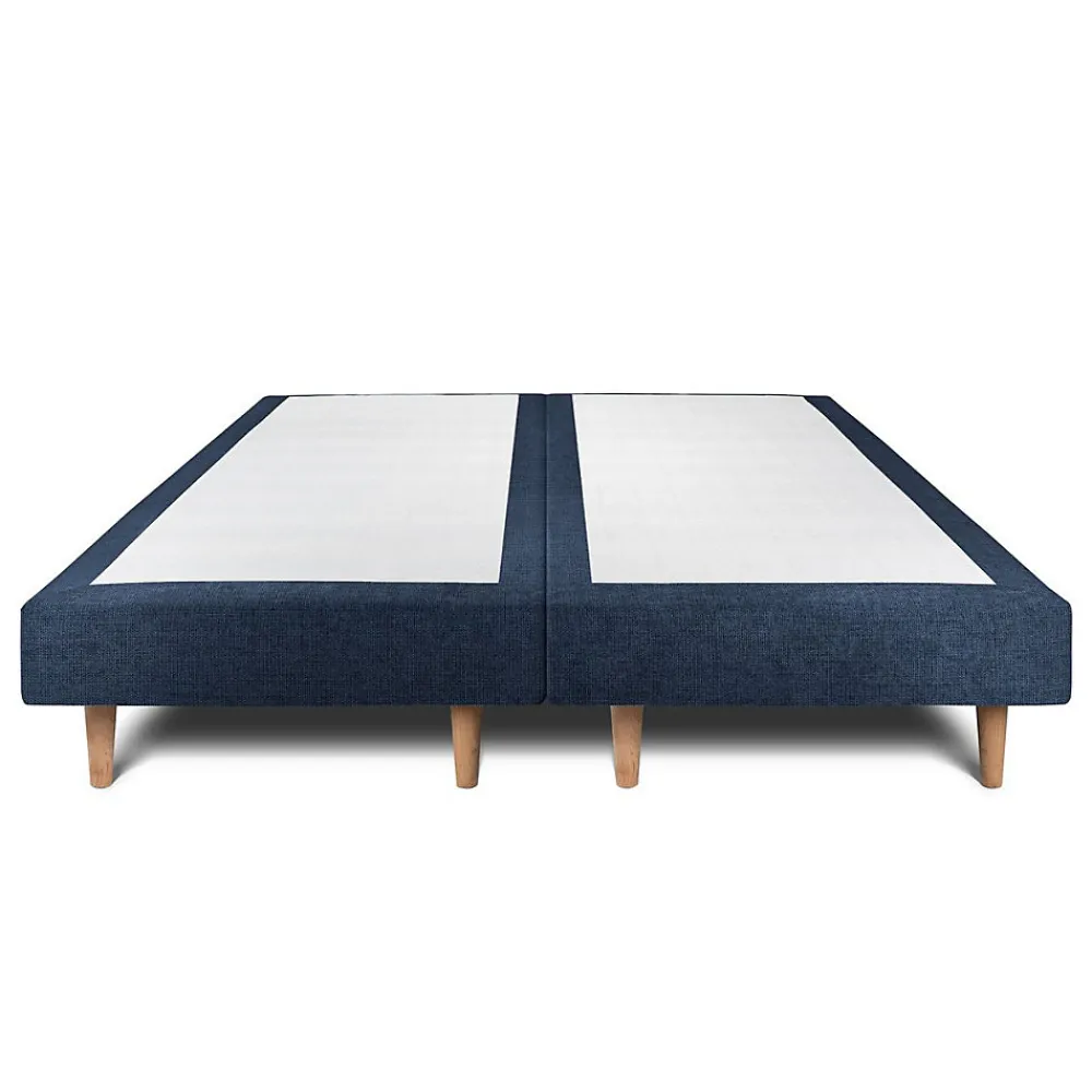 Lit avec tête de lit capitonnée tissu et sommier tapissier - Lit en bois massif>Sommeil De Plomb Online