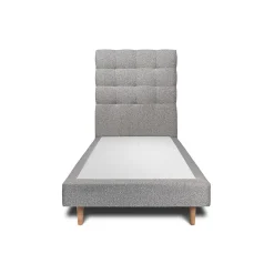 Lit avec tête de lit capitonnée et sommier tapissier - Lit en bois massif>Sommeil De Plomb