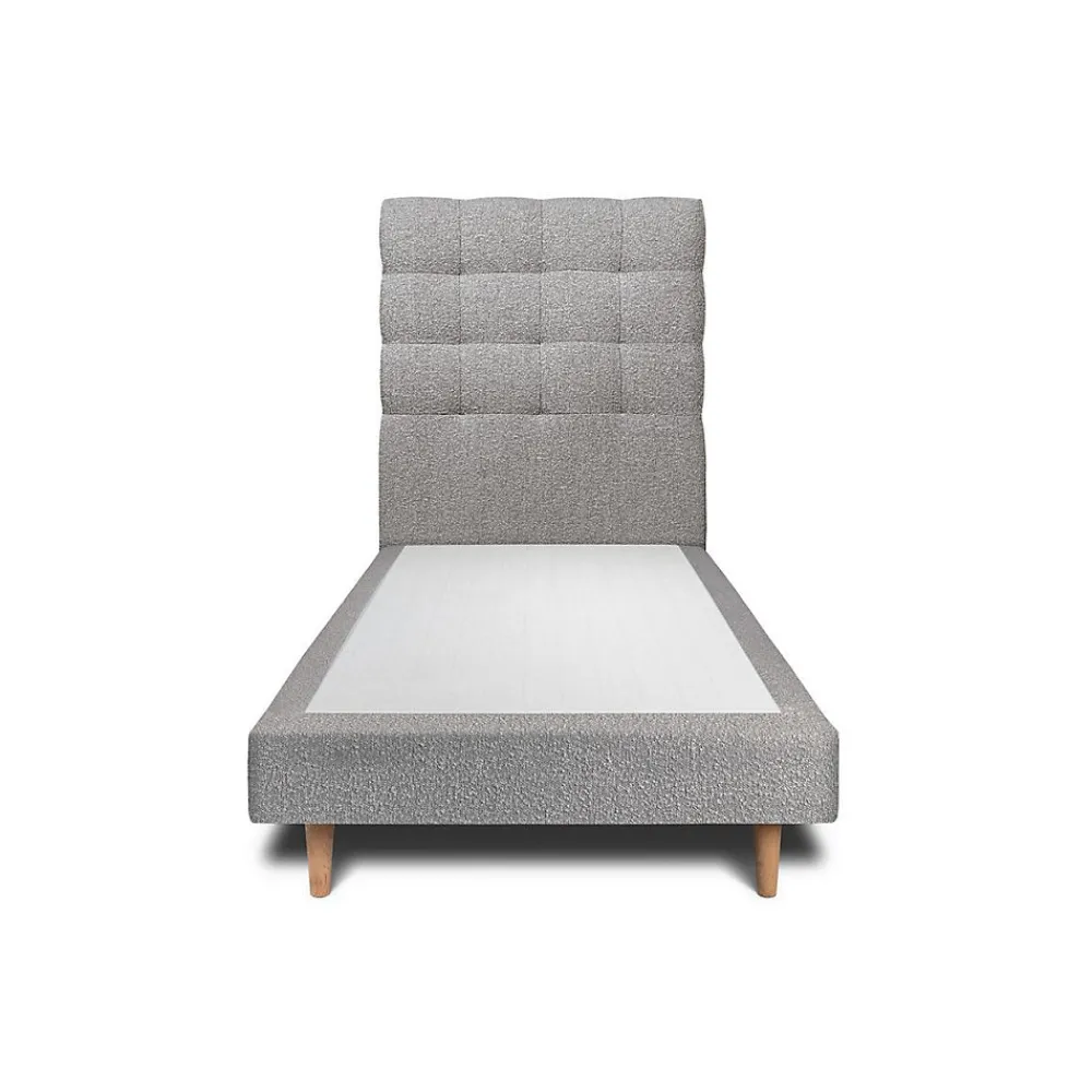 Lit avec tête de lit capitonnée et sommier tapissier - Lit en bois massif>Sommeil De Plomb