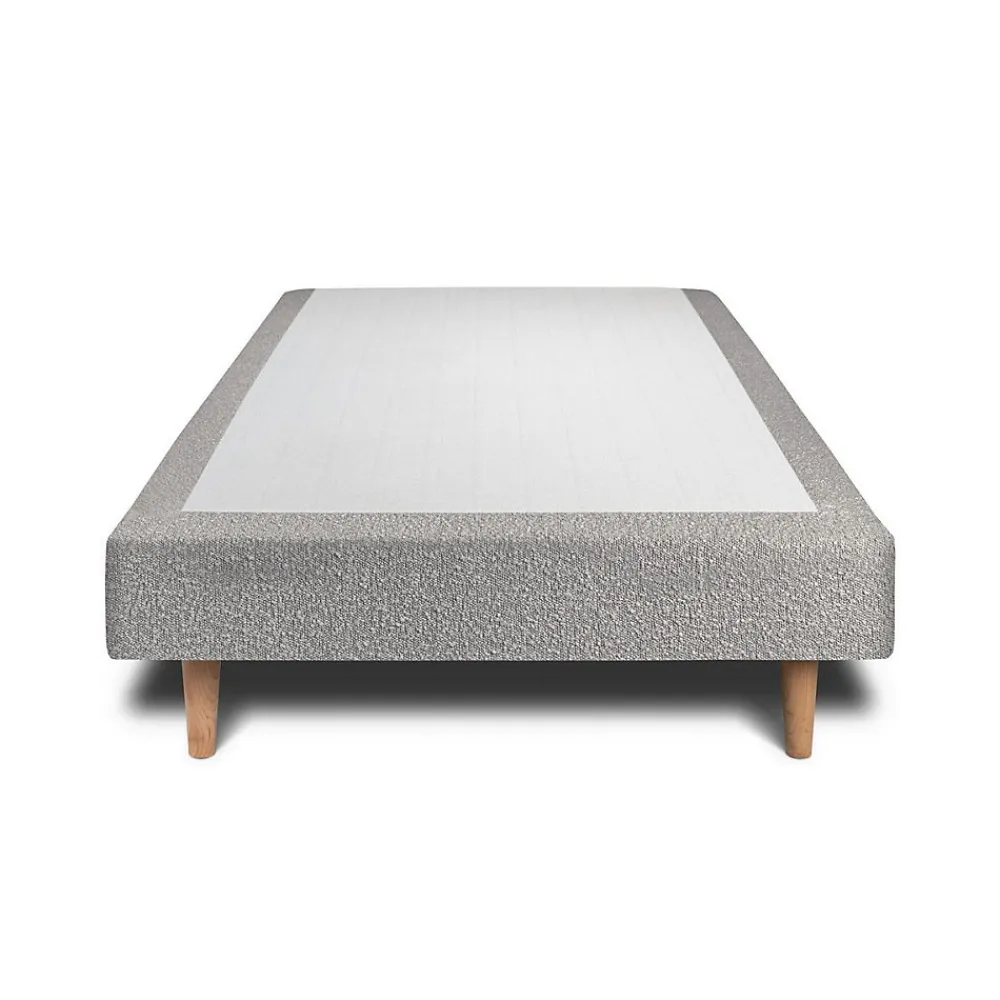 Lit avec tête de lit capitonnée et sommier tapissier - Lit en bois massif>Sommeil De Plomb