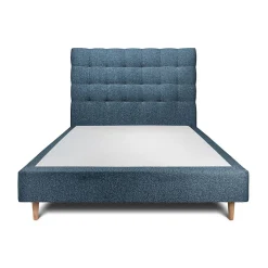 Lit avec tête de lit capitonnée et sommier tapissier - Lit en bois massif>Sommeil De Plomb Discount