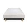Sommeil De Plomb Lit avec tête de lit capitonnée tissu et sommier tapissier - Lit en bois massif* Lit Simple