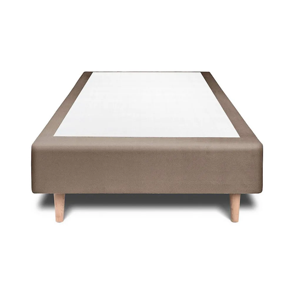 Lit avec tête de lit capitonnée velours et sommier - Lit en bois massif>Sommeil De Plomb Hot