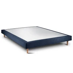 Sommeil De Plomb Lit avec tête de lit capitonnée tissu et sommier tapissier - Lit en bois massif* Lit Double