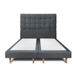 Lit avec tête de lit capitonnée velours et sommier - Lit en bois massif>Sommeil De Plomb Clearance