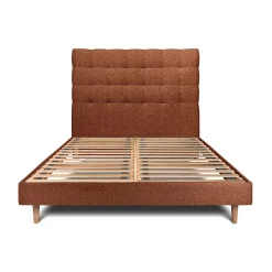 Lit avec tête de lit capitonnée et sommier kit - Lit en bois massif>Sommeil De Plomb Best