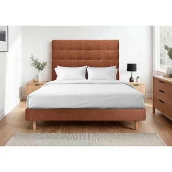 Lit avec tête de lit capitonnée et sommier kit - Lit en bois massif>Sommeil De Plomb Best