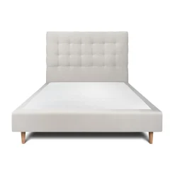 Sommeil De Plomb Lit avec tête de lit capitonnée velours et sommier - Lit en bois massif* Lit Double
