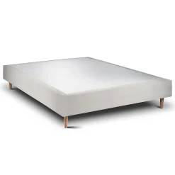 Sommeil De Plomb Lit avec tête de lit capitonnée velours et sommier - Lit en bois massif* Lit Double