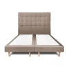 Sommeil De Plomb Lit avec tête de lit capitonnée velours et sommier - Lit en bois massif* Lit Double