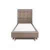 Lit avec tête de lit capitonnée velours et sommier - Lit en bois massif>Sommeil De Plomb Clearance